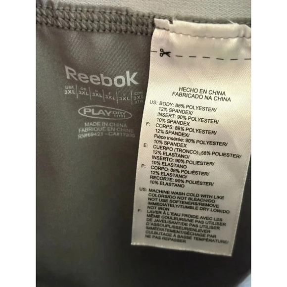 Reebok ZigTech Compression Shorts Play Dry Padded High-Performance Grey 3XL - Picture 5 of 9